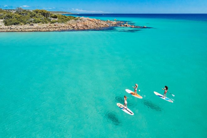 SUP is shown as one of the Margaret River Summer Bucket List activities